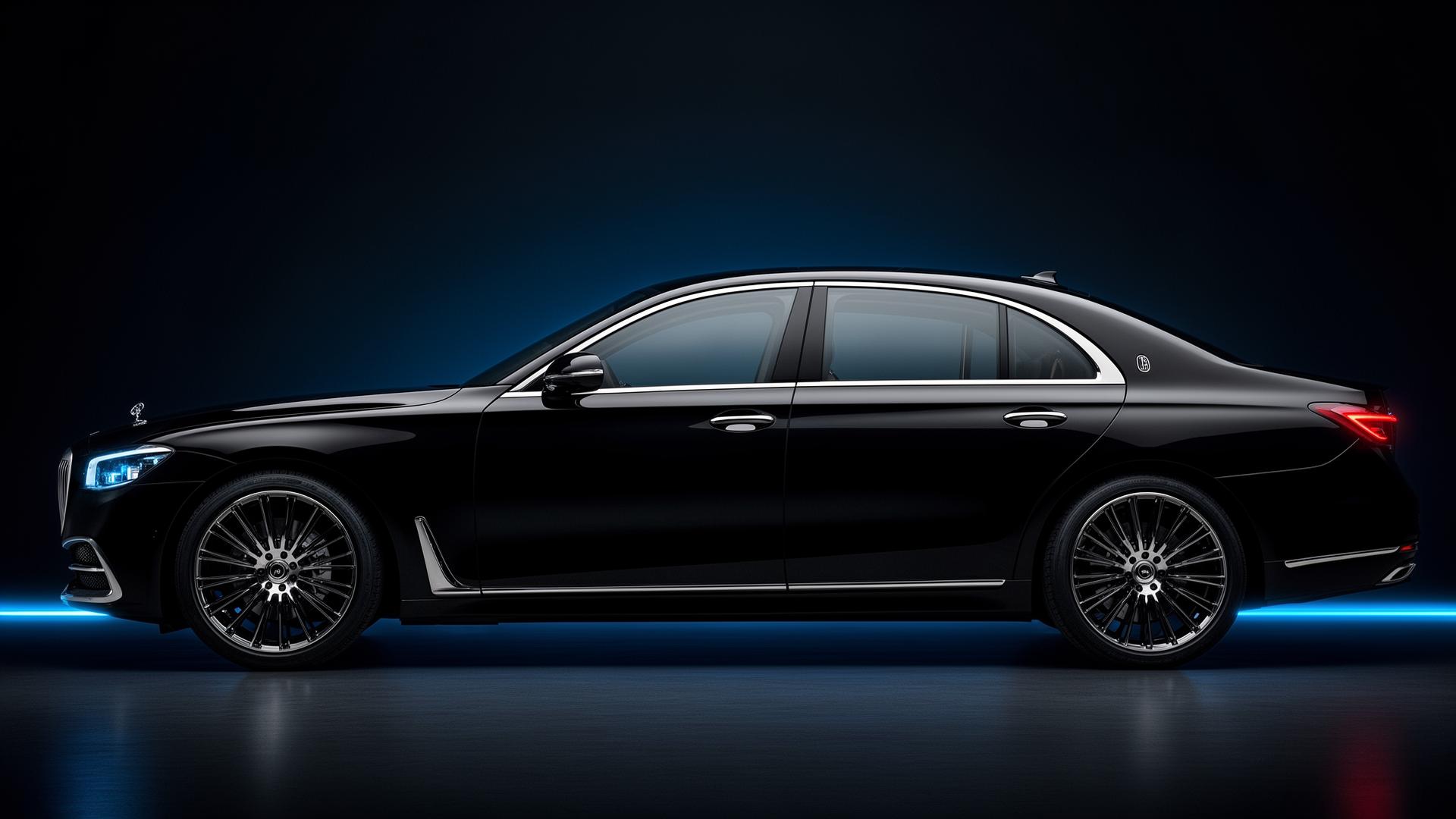 Luxury sedan with tinted windows